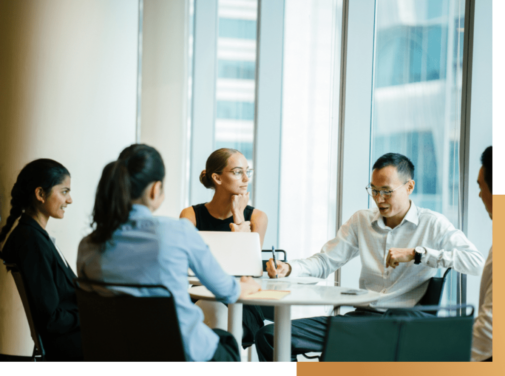 employees having a meeting