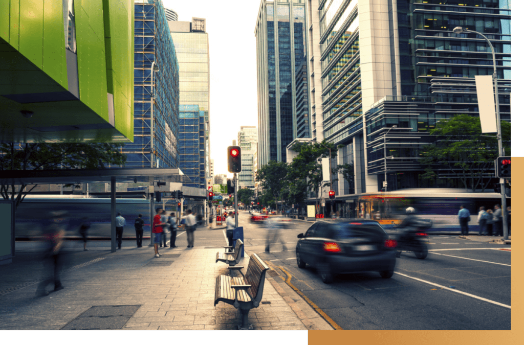 Australia buildings and road in the city